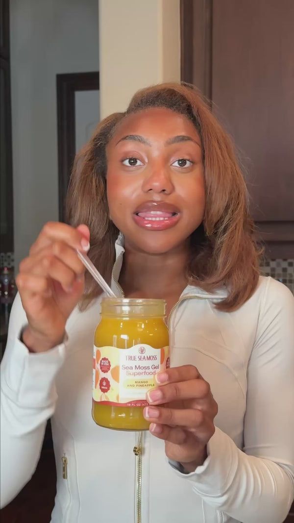 Happy True Sea Moss customer enjoying sea moss gel